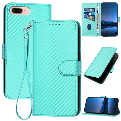 YX0070 Carbon Fiber Buckle Leather Phone Case with Lanyard, For iPhone 12 mini, For iPhone 11 Pro Max, For iPhone 11, For iPhone 11 Pro, For iPhone X / XS, For iPhone XR, For iPhone XS Max, For iPhone 8 Plus / 7 Plus