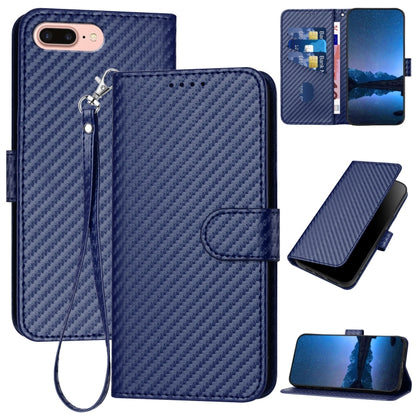 YX0070 Carbon Fiber Buckle Leather Phone Case with Lanyard, For iPhone 12 mini, For iPhone 11 Pro Max, For iPhone 11, For iPhone 11 Pro, For iPhone X / XS, For iPhone XR, For iPhone XS Max, For iPhone 8 Plus / 7 Plus