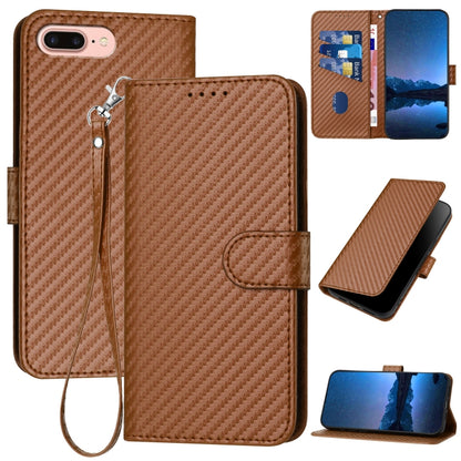 YX0070 Carbon Fiber Buckle Leather Phone Case with Lanyard, For iPhone 12 mini, For iPhone 11 Pro Max, For iPhone 11, For iPhone 11 Pro, For iPhone X / XS, For iPhone XR, For iPhone XS Max, For iPhone 8 Plus / 7 Plus