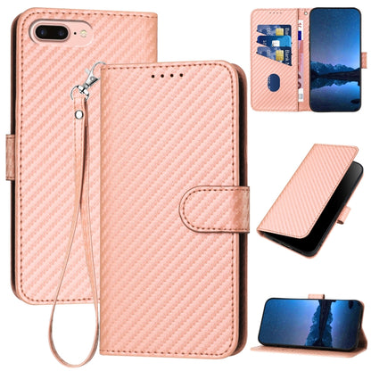 YX0070 Carbon Fiber Buckle Leather Phone Case with Lanyard, For iPhone 12 mini, For iPhone 11 Pro Max, For iPhone 11, For iPhone 11 Pro, For iPhone X / XS, For iPhone XR, For iPhone XS Max, For iPhone 8 Plus / 7 Plus