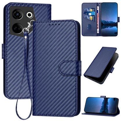YX0070 Carbon Fiber Buckle Leather Phone Case with Lanyard, For Tecno Pova 6 Neo 5G / Spark 30 5G, For Tecno Spark 30 Pro 4G, For Tecno Spark 30 4G, For Tecno Spark Go 5G 2025 / Hot 60i 5G, For Tecno Camon 30 Pro, For Tecno Pova 6 Pro                  ...