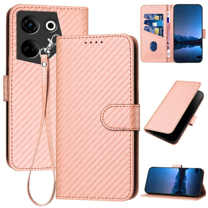 YX0070 Carbon Fiber Buckle Leather Phone Case with Lanyard, For Tecno Pova 6 Neo 5G / Spark 30 5G, For Tecno Spark 30 Pro 4G, For Tecno Spark 30 4G, For Tecno Spark Go 5G 2025 / Hot 60i 5G, For Tecno Camon 30 Pro, For Tecno Pova 6 Pro                  ...