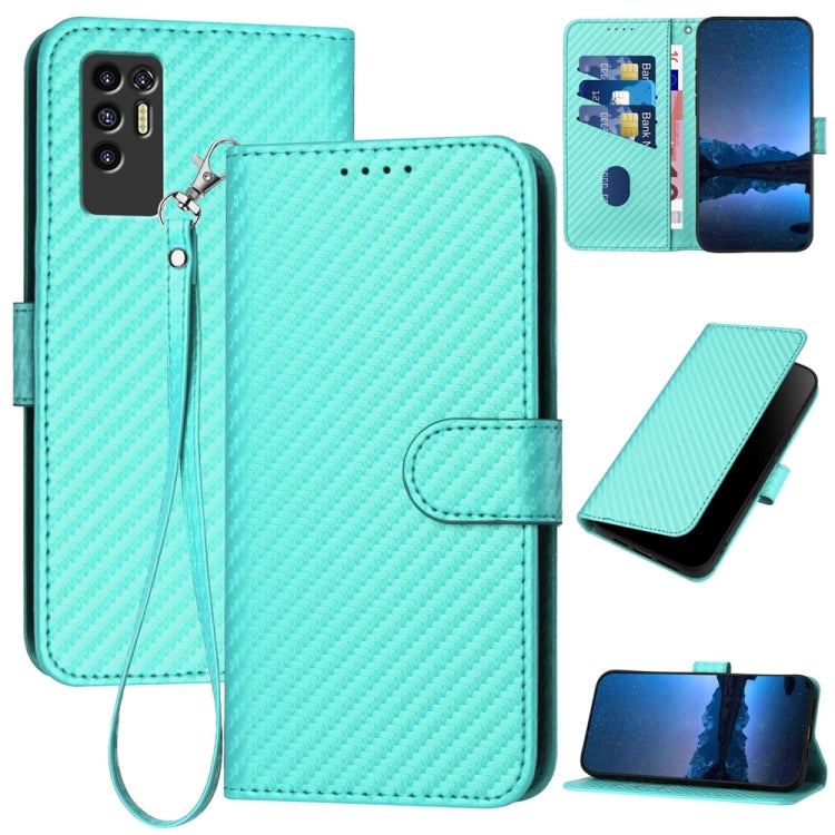 YX0070 Carbon Fiber Buckle Leather Phone Case with Lanyard, For Tecno Spark 10 4G, For Tecno Spark Go 2023, For Tecno Spark 10 Pro, For Tecno Pova 4, For Tecno Pova 2
