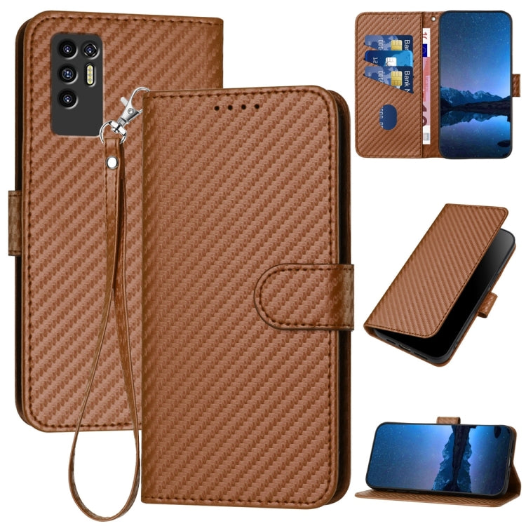 YX0070 Carbon Fiber Buckle Leather Phone Case with Lanyard, For Tecno Spark 10 4G, For Tecno Spark Go 2023, For Tecno Spark 10 Pro, For Tecno Pova 4, For Tecno Pova 2