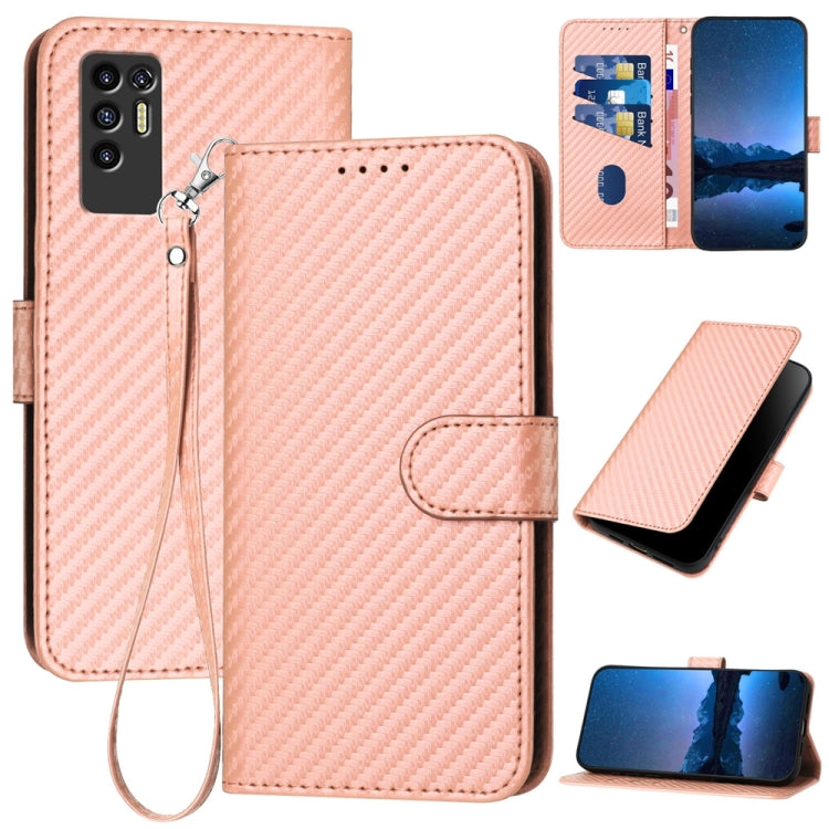 YX0070 Carbon Fiber Buckle Leather Phone Case with Lanyard, For Tecno Spark 10 4G, For Tecno Spark Go 2023, For Tecno Spark 10 Pro, For Tecno Pova 4, For Tecno Pova 2