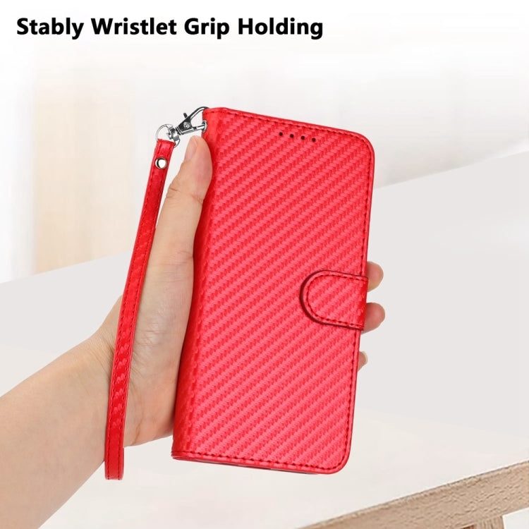 YX0070 Carbon Fiber Buckle Leather Phone Case with Lanyard, For Tecno Spark 10 4G, For Tecno Spark Go 2023, For Tecno Spark 10 Pro, For Tecno Pova 4, For Tecno Pova 2