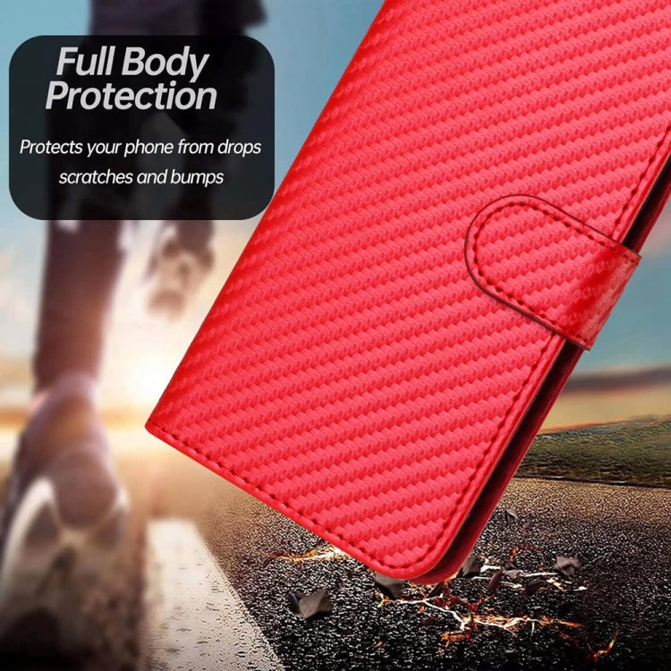 YX0070 Carbon Fiber Buckle Leather Phone Case with Lanyard, For Tecno Spark 10 4G, For Tecno Spark Go 2023, For Tecno Spark 10 Pro, For Tecno Pova 4, For Tecno Pova 2
