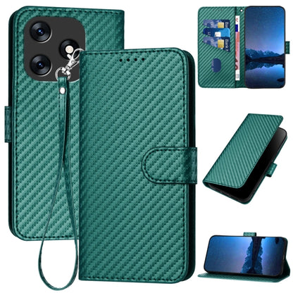 YX0070 Carbon Fiber Buckle Leather Phone Case with Lanyard, For Tecno Spark 10 4G, For Tecno Spark Go 2023, For Tecno Spark 10 Pro, For Tecno Pova 4, For Tecno Pova 2