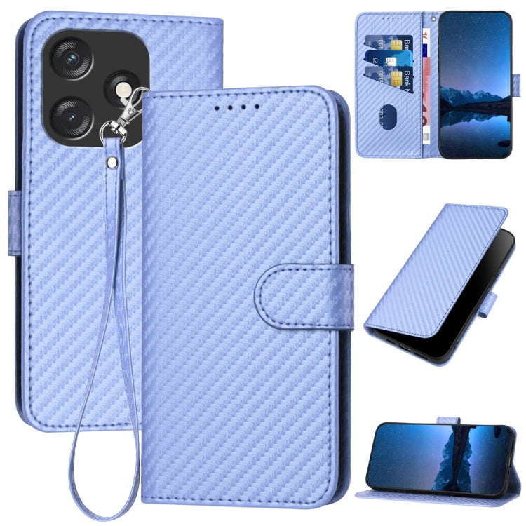 YX0070 Carbon Fiber Buckle Leather Phone Case with Lanyard, For Tecno Pova 6 Neo 5G / Spark 30 5G, For Tecno Spark 30 Pro 4G, For Tecno Spark 30 4G, For Tecno Spark Go 5G 2025 / Hot 60i 5G, For Tecno Camon 30 Pro, For Tecno Pova 6 Pro                  ...