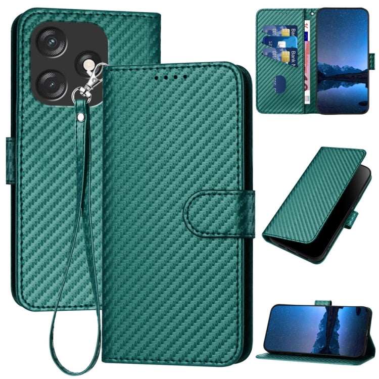 YX0070 Carbon Fiber Buckle Leather Phone Case with Lanyard, For Tecno Pova 6 Neo 5G / Spark 30 5G, For Tecno Spark 30 Pro 4G, For Tecno Spark 30 4G, For Tecno Spark Go 5G 2025 / Hot 60i 5G, For Tecno Camon 30 Pro, For Tecno Pova 6 Pro                  ...