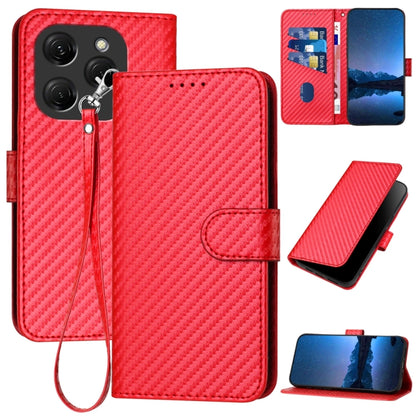 YX0070 Carbon Fiber Buckle Leather Phone Case with Lanyard, For Tecno Pova 6 Neo 5G / Spark 30 5G, For Tecno Spark 30 Pro 4G, For Tecno Spark 30 4G, For Tecno Spark Go 5G 2025 / Hot 60i 5G, For Tecno Camon 30 Pro, For Tecno Pova 6 Pro                  ...