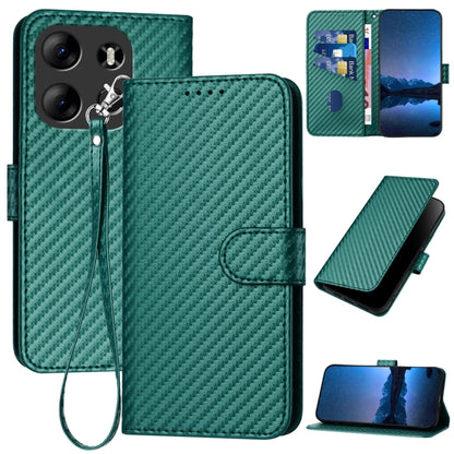YX0070 Carbon Fiber Buckle Leather Phone Case with Lanyard, For Tecno Spark 10 4G, For Tecno Spark Go 2023, For Tecno Spark 10 Pro, For Tecno Pova 4, For Tecno Pova 2