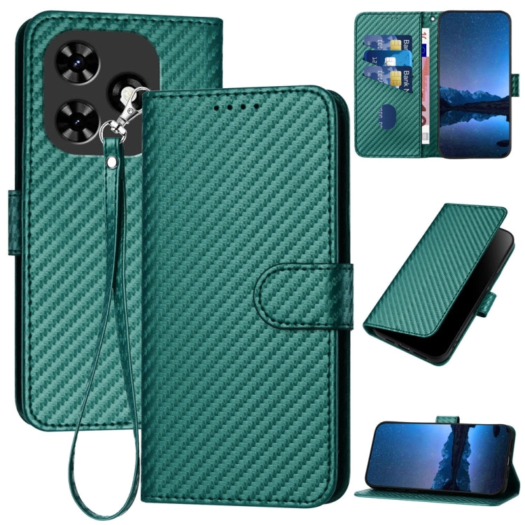 YX0070 Carbon Fiber Buckle Leather Phone Case with Lanyard, For Tecno Pova 6 Neo 5G / Spark 30 5G, For Tecno Spark 30 Pro 4G, For Tecno Spark 30 4G, For Tecno Spark Go 5G 2025 / Hot 60i 5G, For Tecno Camon 30 Pro, For Tecno Pova 6 Pro                  ...