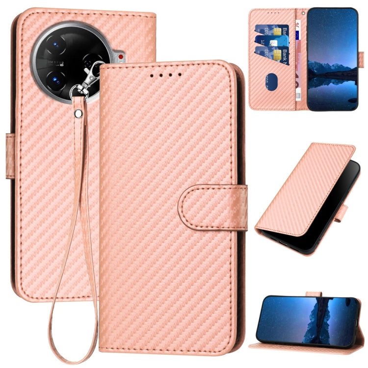 YX0070 Carbon Fiber Buckle Leather Phone Case with Lanyard, For Tecno Pova 6 Neo 5G / Spark 30 5G, For Tecno Spark 30 Pro 4G, For Tecno Spark 30 4G, For Tecno Spark Go 5G 2025 / Hot 60i 5G, For Tecno Camon 30 Pro, For Tecno Pova 6 Pro                  ...