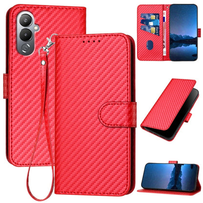 YX0070 Carbon Fiber Buckle Leather Phone Case with Lanyard, For Tecno Spark 10 4G, For Tecno Spark Go 2023, For Tecno Spark 10 Pro, For Tecno Pova 4, For Tecno Pova 2