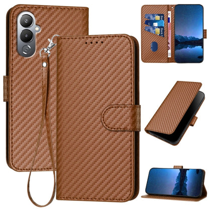 YX0070 Carbon Fiber Buckle Leather Phone Case with Lanyard, For Tecno Spark 10 4G, For Tecno Spark Go 2023, For Tecno Spark 10 Pro, For Tecno Pova 4, For Tecno Pova 2