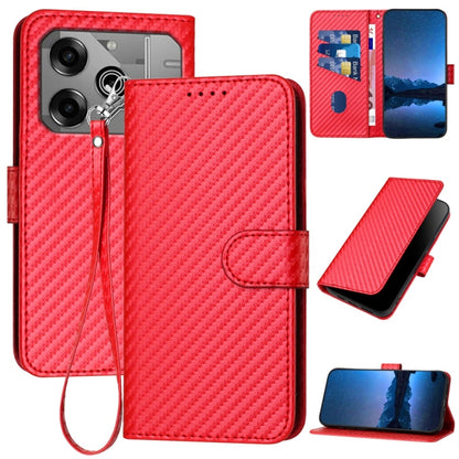 YX0070 Carbon Fiber Buckle Leather Phone Case with Lanyard, For Tecno Pova 6 Neo 5G / Spark 30 5G, For Tecno Spark 30 Pro 4G, For Tecno Spark 30 4G, For Tecno Spark Go 5G 2025 / Hot 60i 5G, For Tecno Camon 30 Pro, For Tecno Pova 6 Pro                  ...