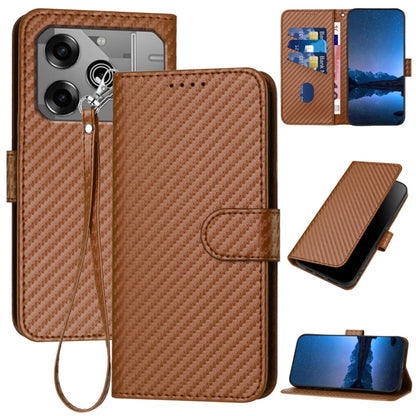 YX0070 Carbon Fiber Buckle Leather Phone Case with Lanyard, For Tecno Pova 6 Neo 5G / Spark 30 5G, For Tecno Spark 30 Pro 4G, For Tecno Spark 30 4G, For Tecno Spark Go 5G 2025 / Hot 60i 5G, For Tecno Camon 30 Pro, For Tecno Pova 6 Pro                  ...
