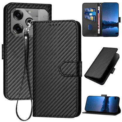YX0070 Carbon Fiber Buckle Leather Phone Case with Lanyard, For Tecno Pova 6 Neo 5G / Spark 30 5G, For Tecno Spark 30 Pro 4G, For Tecno Spark 30 4G, For Tecno Spark Go 5G 2025 / Hot 60i 5G, For Tecno Camon 30 Pro, For Tecno Pova 6 Pro                  ...