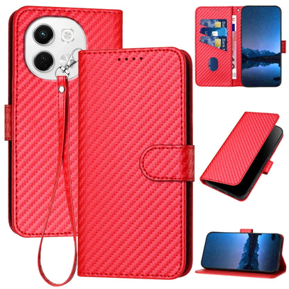 YX0070 Carbon Fiber Buckle Leather Phone Case with Lanyard, For Tecno Pova 6 Neo 5G / Spark 30 5G, For Tecno Spark 30 Pro 4G, For Tecno Spark 30 4G, For Tecno Spark Go 5G 2025 / Hot 60i 5G, For Tecno Camon 30 Pro, For Tecno Pova 6 Pro                  ...