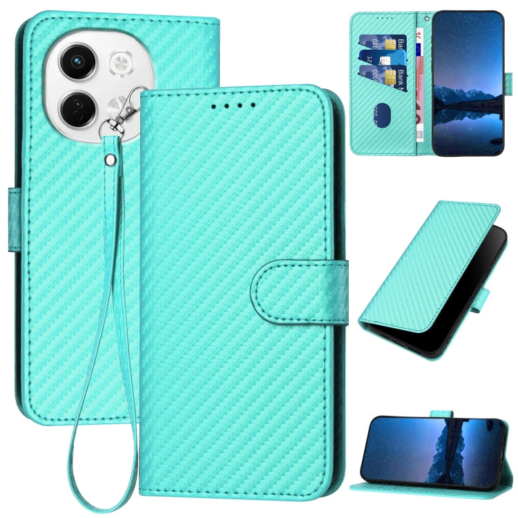 YX0070 Carbon Fiber Buckle Leather Phone Case with Lanyard, For Tecno Pova 6 Neo 5G / Spark 30 5G, For Tecno Spark 30 Pro 4G, For Tecno Spark 30 4G, For Tecno Spark Go 5G 2025 / Hot 60i 5G, For Tecno Camon 30 Pro, For Tecno Pova 6 Pro                  ...