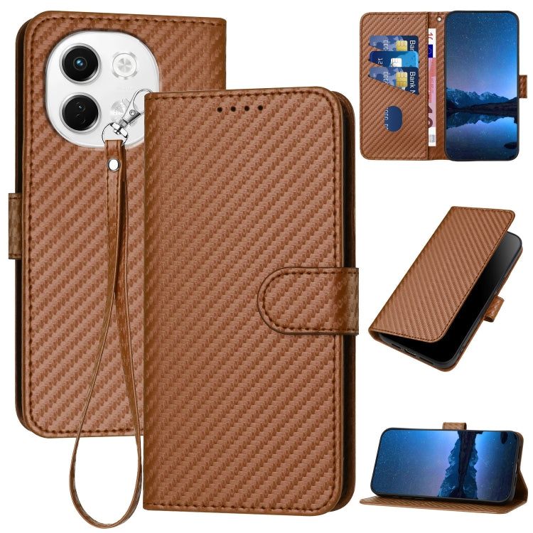 YX0070 Carbon Fiber Buckle Leather Phone Case with Lanyard, For Tecno Pova 6 Neo 5G / Spark 30 5G, For Tecno Spark 30 Pro 4G, For Tecno Spark 30 4G, For Tecno Spark Go 5G 2025 / Hot 60i 5G, For Tecno Camon 30 Pro, For Tecno Pova 6 Pro                  ...