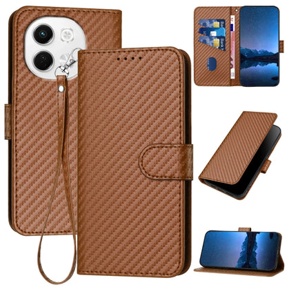 YX0070 Carbon Fiber Buckle Leather Phone Case with Lanyard, For Tecno Pova 6 Neo 5G / Spark 30 5G, For Tecno Spark 30 Pro 4G, For Tecno Spark 30 4G, For Tecno Spark Go 5G 2025 / Hot 60i 5G, For Tecno Camon 30 Pro, For Tecno Pova 6 Pro                  ...