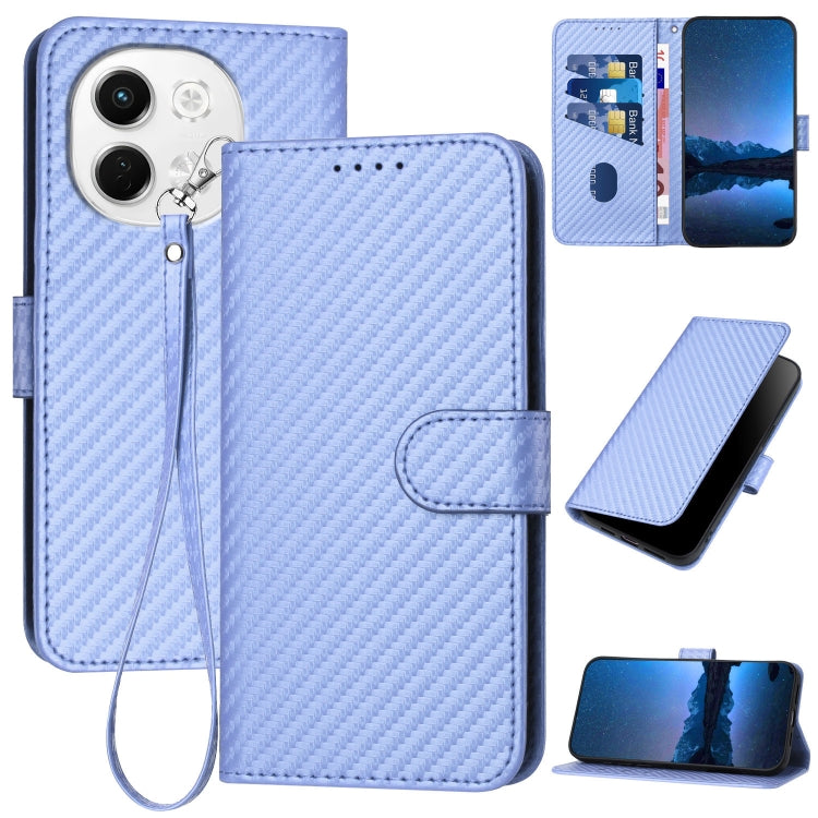 YX0070 Carbon Fiber Buckle Leather Phone Case with Lanyard, For Tecno Pova 6 Neo 5G / Spark 30 5G, For Tecno Spark 30 Pro 4G, For Tecno Spark 30 4G, For Tecno Spark Go 5G 2025 / Hot 60i 5G, For Tecno Camon 30 Pro, For Tecno Pova 6 Pro                  ...