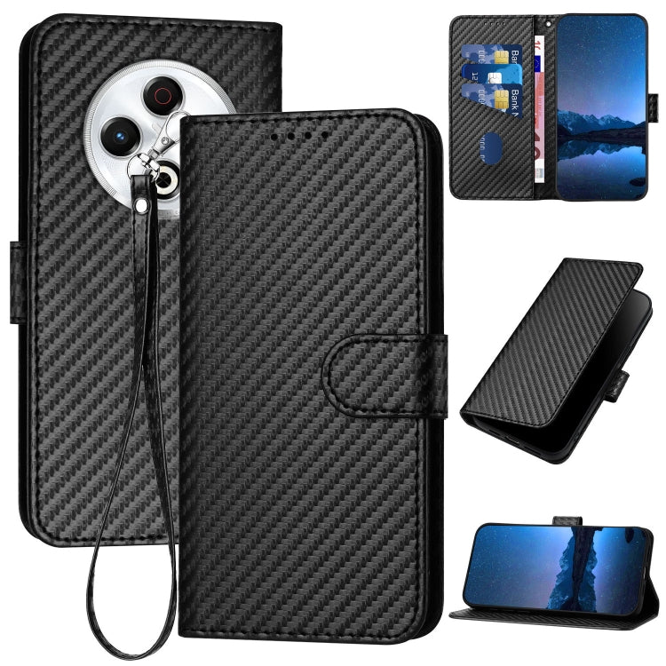 YX0070 Carbon Fiber Buckle Leather Phone Case with Lanyard, For Tecno Pova 6 Neo 5G / Spark 30 5G, For Tecno Spark 30 Pro 4G, For Tecno Spark 30 4G, For Tecno Spark Go 5G 2025 / Hot 60i 5G, For Tecno Camon 30 Pro, For Tecno Pova 6 Pro                  ...
