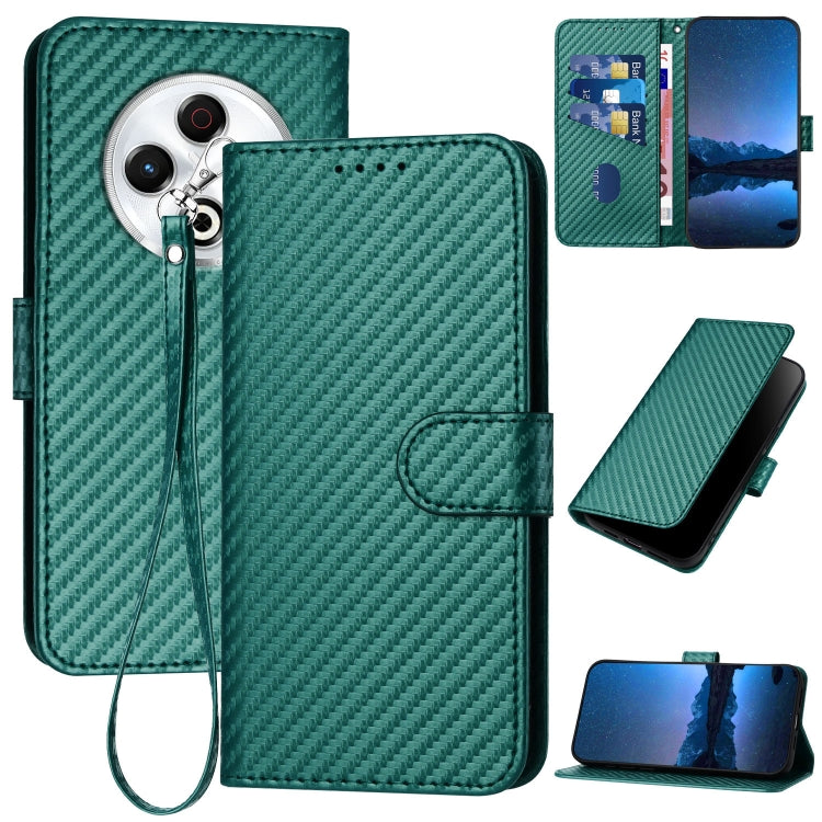 YX0070 Carbon Fiber Buckle Leather Phone Case with Lanyard, For Tecno Pova 6 Neo 5G / Spark 30 5G, For Tecno Spark 30 Pro 4G, For Tecno Spark 30 4G, For Tecno Spark Go 5G 2025 / Hot 60i 5G, For Tecno Camon 30 Pro, For Tecno Pova 6 Pro                  ...
