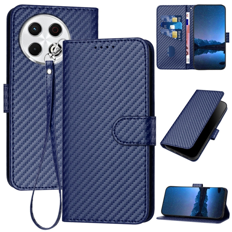 YX0070 Carbon Fiber Buckle Leather Phone Case with Lanyard, For Tecno Pova 6 Neo 5G / Spark 30 5G, For Tecno Spark 30 Pro 4G, For Tecno Spark 30 4G, For Tecno Spark Go 5G 2025 / Hot 60i 5G, For Tecno Camon 30 Pro, For Tecno Pova 6 Pro                  ...