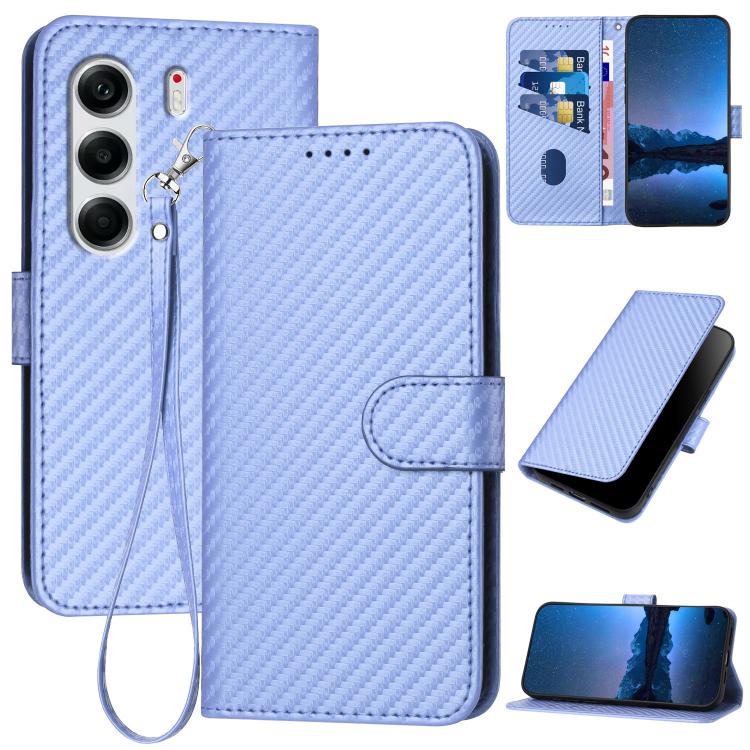 YX0070 Carbon Fiber Buckle Leather Phone Case with Lanyard, For Tecno Pova Curve 2 5G, For Tecno Spark Go 3 / Pop 20 4G, For Tecno Spark 50 4G, For Tecno Camon 50 Pro 4G, For Tecno Camon 50 4G, For Tecno Spark Slim, For Tecno Spark 40 4G               ...