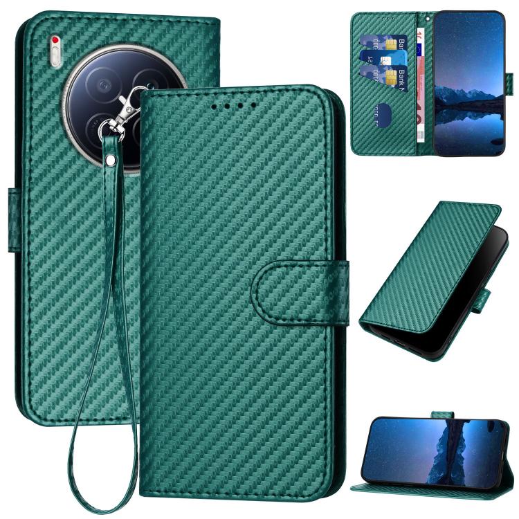 YX0070 Carbon Fiber Buckle Leather Phone Case with Lanyard, For Tecno Pova Curve 2 5G, For Tecno Spark Go 3 / Pop 20 4G, For Tecno Spark 50 4G, For Tecno Camon 50 Pro 4G, For Tecno Camon 50 4G, For Tecno Spark Slim, For Tecno Spark 40 4G               ...