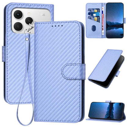 YX0070 Carbon Fiber Buckle Leather Phone Case with Lanyard, For Tecno Pova Curve 2 5G, For Tecno Spark Go 3 / Pop 20 4G, For Tecno Spark 50 4G, For Tecno Camon 50 Pro 4G, For Tecno Camon 50 4G, For Tecno Spark Slim, For Tecno Spark 40 4G               ...