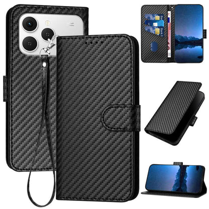 YX0070 Carbon Fiber Buckle Leather Phone Case with Lanyard, For Tecno Pova Curve 2 5G, For Tecno Spark Go 3 / Pop 20 4G, For Tecno Spark 50 4G, For Tecno Camon 50 Pro 4G, For Tecno Camon 50 4G, For Tecno Spark Slim, For Tecno Spark 40 4G               ...