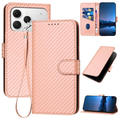 YX0070 Carbon Fiber Buckle Leather Phone Case with Lanyard, For Tecno Pova Curve 2 5G, For Tecno Spark Go 3 / Pop 20 4G, For Tecno Spark 50 4G, For Tecno Camon 50 Pro 4G, For Tecno Camon 50 4G, For Tecno Spark Slim, For Tecno Spark 40 4G               ...