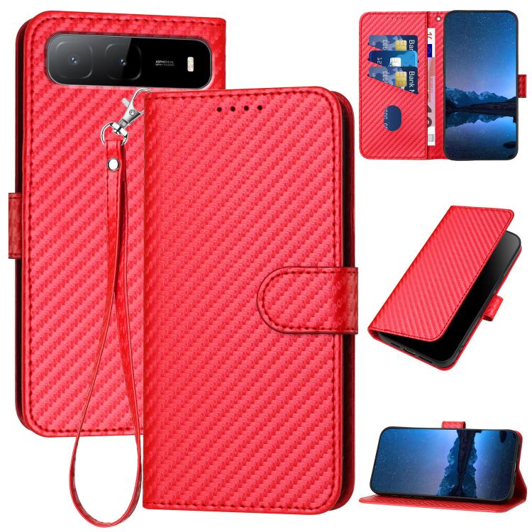 YX0070 Carbon Fiber Buckle Leather Phone Case with Lanyard, For Tecno Pova 6 Neo 5G / Spark 30 5G, For Tecno Spark 30 Pro 4G, For Tecno Spark 30 4G, For Tecno Spark Go 5G 2025 / Hot 60i 5G, For Tecno Camon 30 Pro, For Tecno Pova 6 Pro                  ...
