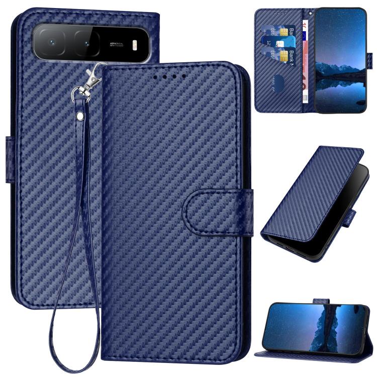 YX0070 Carbon Fiber Buckle Leather Phone Case with Lanyard, For Tecno Pova 6 Neo 5G / Spark 30 5G, For Tecno Spark 30 Pro 4G, For Tecno Spark 30 4G, For Tecno Spark Go 5G 2025 / Hot 60i 5G, For Tecno Camon 30 Pro, For Tecno Pova 6 Pro                  ...