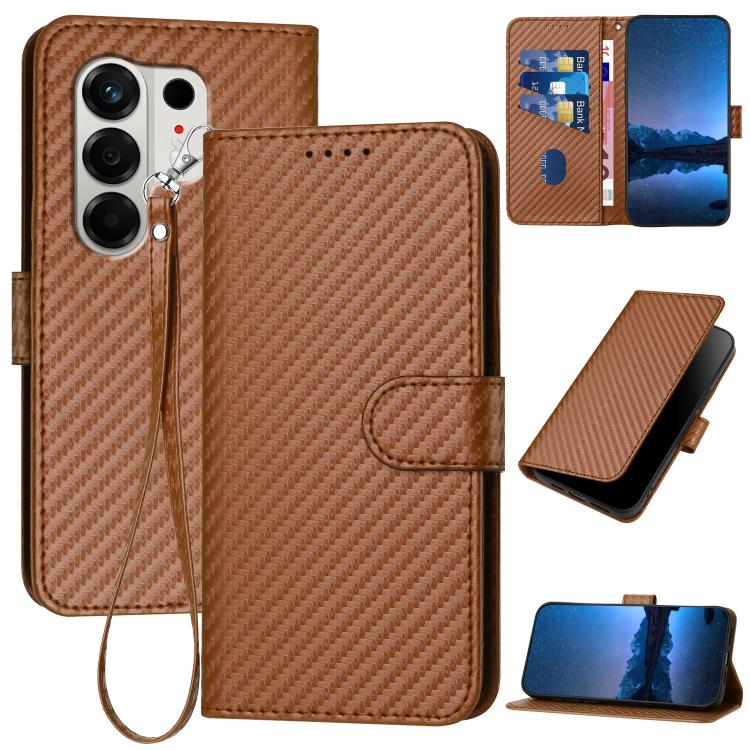 YX0070 Carbon Fiber Buckle Leather Phone Case with Lanyard, For Tecno Pova Curve 2 5G, For Tecno Spark Go 3 / Pop 20 4G, For Tecno Spark 50 4G, For Tecno Camon 50 Pro 4G, For Tecno Camon 50 4G, For Tecno Spark Slim, For Tecno Spark 40 4G               ...