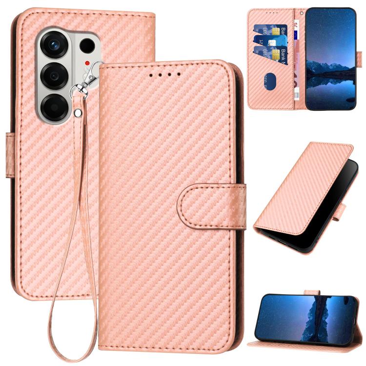YX0070 Carbon Fiber Buckle Leather Phone Case with Lanyard, For Tecno Pova Curve 2 5G, For Tecno Spark Go 3 / Pop 20 4G, For Tecno Spark 50 4G, For Tecno Camon 50 Pro 4G, For Tecno Camon 50 4G, For Tecno Spark Slim, For Tecno Spark 40 4G               ...