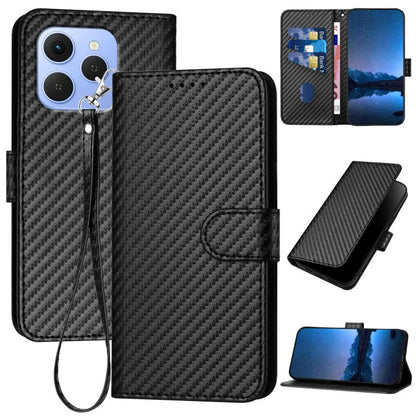 YX0070 Carbon Fiber Buckle Leather Phone Case with Lanyard, For Tecno Pova Curve 2 5G, For Tecno Spark Go 3 / Pop 20 4G, For Tecno Spark 50 4G, For Tecno Camon 50 Pro 4G, For Tecno Camon 50 4G, For Tecno Spark Slim, For Tecno Spark 40 4G               ...