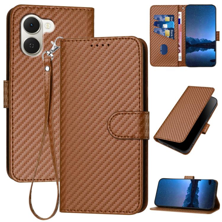 YX0070 Carbon Fiber Buckle Leather Phone Case with Lanyard, For Tecno Pova Curve 2 5G, For Tecno Spark Go 3 / Pop 20 4G, For Tecno Spark 50 4G, For Tecno Camon 50 Pro 4G, For Tecno Camon 50 4G, For Tecno Spark Slim, For Tecno Spark 40 4G               ...