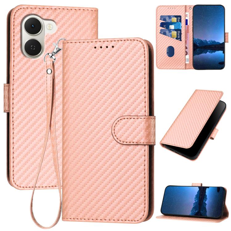 YX0070 Carbon Fiber Buckle Leather Phone Case with Lanyard, For Tecno Pova Curve 2 5G, For Tecno Spark Go 3 / Pop 20 4G, For Tecno Spark 50 4G, For Tecno Camon 50 Pro 4G, For Tecno Camon 50 4G, For Tecno Spark Slim, For Tecno Spark 40 4G               ...