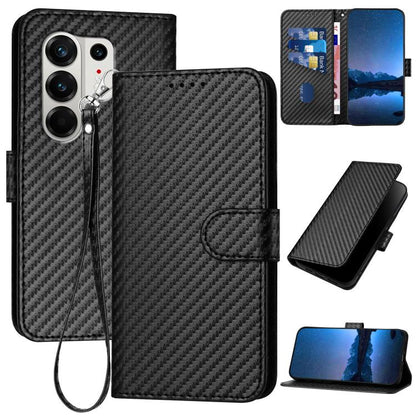YX0070 Carbon Fiber Buckle Leather Phone Case with Lanyard, For Tecno Pova Curve 2 5G, For Tecno Spark Go 3 / Pop 20 4G, For Tecno Spark 50 4G, For Tecno Camon 50 Pro 4G, For Tecno Camon 50 4G, For Tecno Spark Slim, For Tecno Spark 40 4G               ...