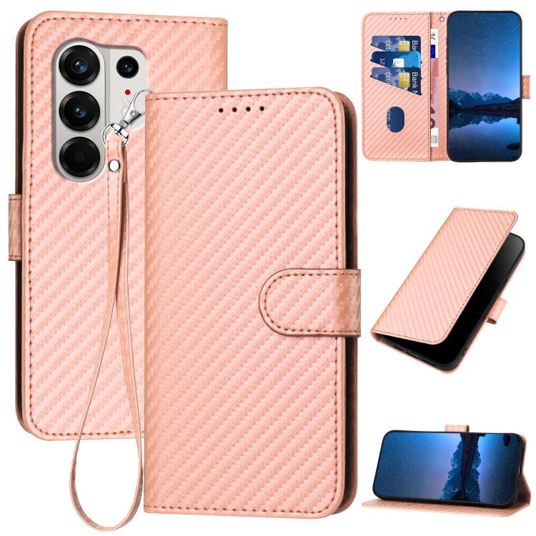 YX0070 Carbon Fiber Buckle Leather Phone Case with Lanyard, For Tecno Pova Curve 2 5G, For Tecno Spark Go 3 / Pop 20 4G, For Tecno Spark 50 4G, For Tecno Camon 50 Pro 4G, For Tecno Camon 50 4G, For Tecno Spark Slim, For Tecno Spark 40 4G               ...