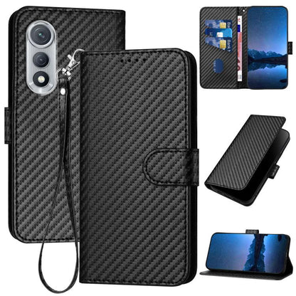 YX0070 Carbon Fiber Buckle Leather Phone Case with Lanyard, For Tecno Pova Curve 2 5G, For Tecno Spark Go 3 / Pop 20 4G, For Tecno Spark 50 4G, For Tecno Camon 50 Pro 4G, For Tecno Camon 50 4G, For Tecno Spark Slim, For Tecno Spark 40 4G               ...