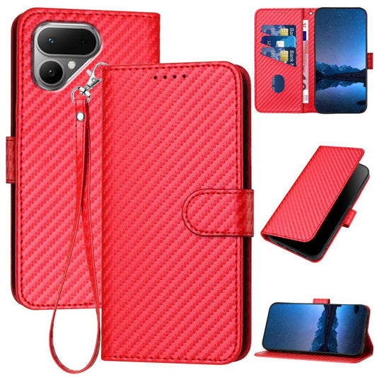 YX0070 Carbon Fiber Buckle Leather Phone Case with Lanyard, For Tecno Pova Curve 2 5G, For Tecno Spark Go 3 / Pop 20 4G, For Tecno Spark 50 4G, For Tecno Camon 50 Pro 4G, For Tecno Camon 50 4G, For Tecno Spark Slim, For Tecno Spark 40 4G               ...