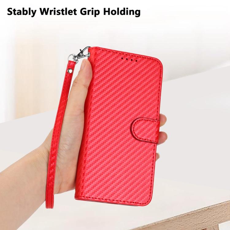 YX0070 Carbon Fiber Buckle Leather Phone Case with Lanyard, For Tecno Pova Curve 2 5G, For Tecno Spark Go 3 / Pop 20 4G, For Tecno Spark 50 4G, For Tecno Camon 50 Pro 4G, For Tecno Camon 50 4G, For Tecno Spark Slim, For Tecno Spark 40 4G               ...