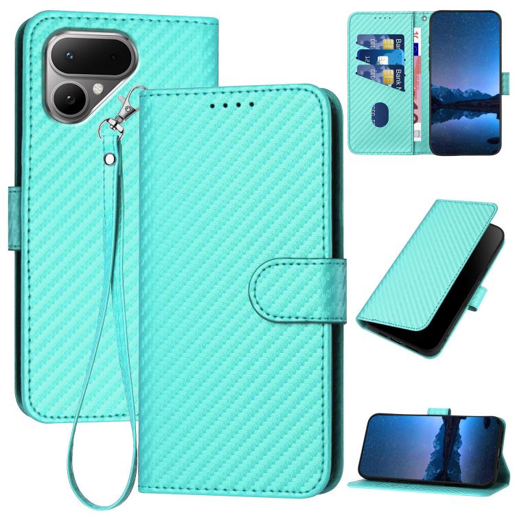 YX0070 Carbon Fiber Buckle Leather Phone Case with Lanyard, For Tecno Pova Curve 2 5G, For Tecno Spark Go 3 / Pop 20 4G, For Tecno Spark 50 4G, For Tecno Camon 50 Pro 4G, For Tecno Camon 50 4G, For Tecno Spark Slim, For Tecno Spark 40 4G               ...
