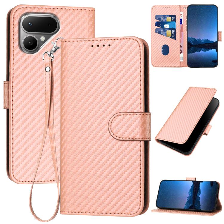 YX0070 Carbon Fiber Buckle Leather Phone Case with Lanyard, For Tecno Pova Curve 2 5G, For Tecno Spark Go 3 / Pop 20 4G, For Tecno Spark 50 4G, For Tecno Camon 50 Pro 4G, For Tecno Camon 50 4G, For Tecno Spark Slim, For Tecno Spark 40 4G               ...